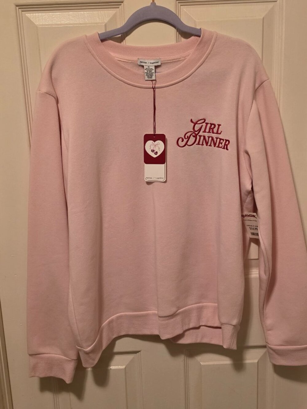 NWT Better Together Pink “Girl Dinner” Cupcake Sweatshirt